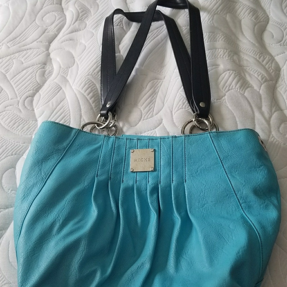 Miche Blue Leather Purse